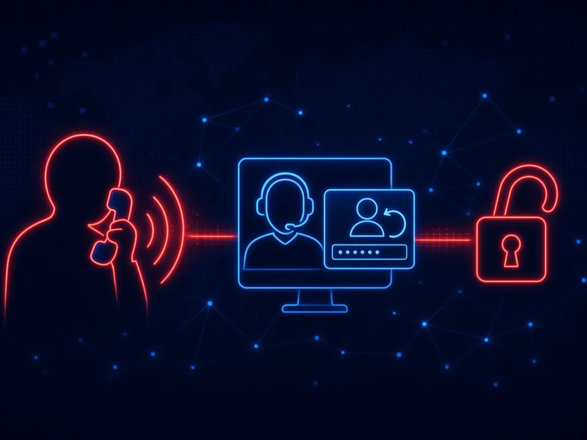 Voice phishing attack: a caller talks a help desk agent into a password reset that unlocks the account