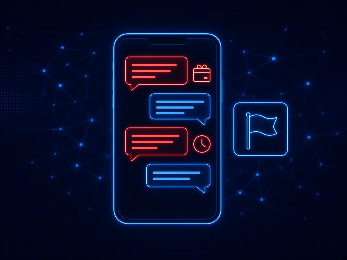 A text message scam asking for gift cards on a phone, next to a report button